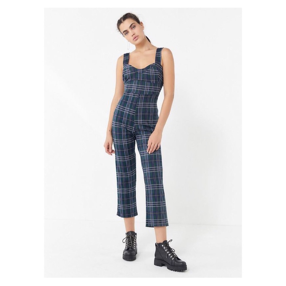 UO Rachel Plaid Jumpsuit - Picture 1 of 8